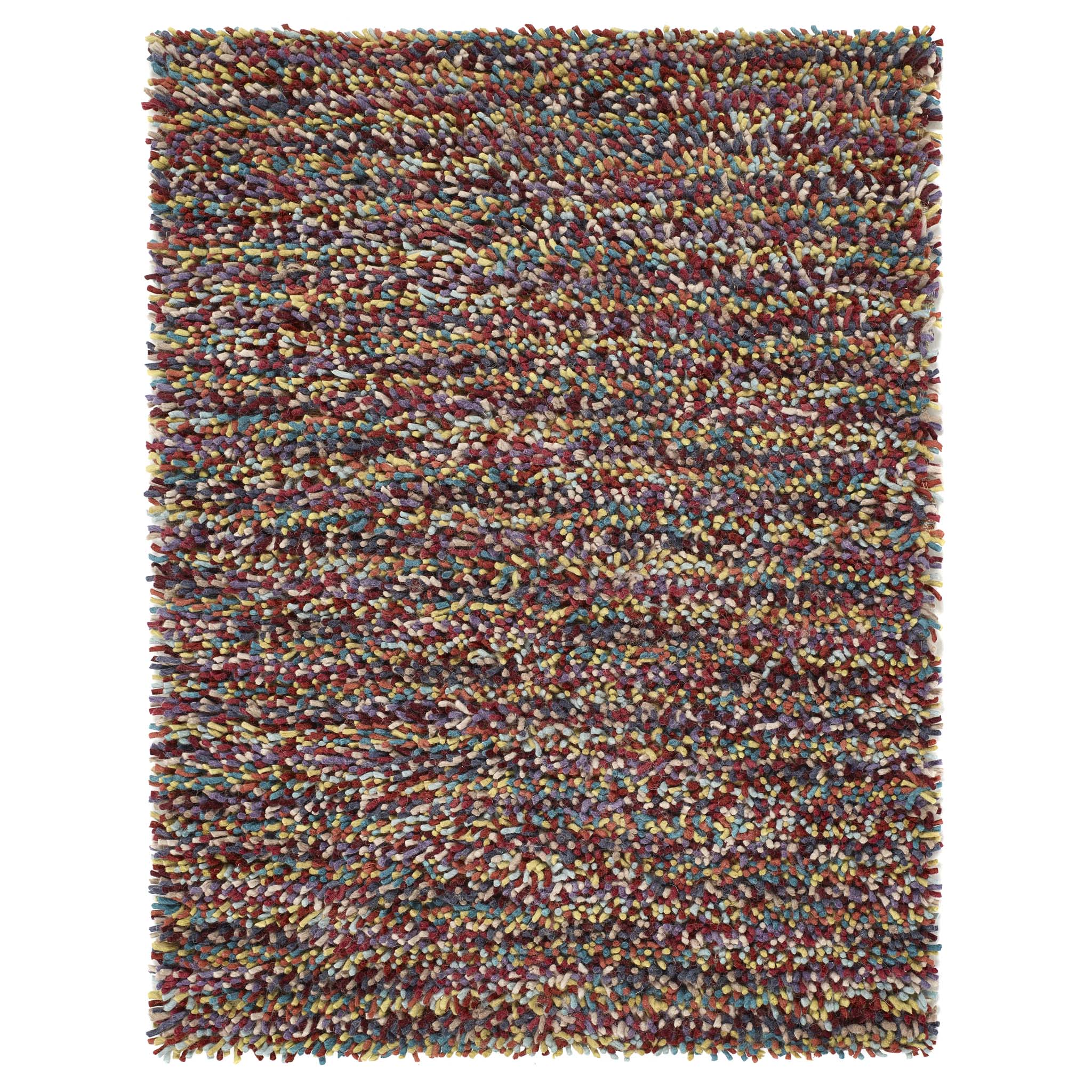 Rocks Shaggy Wool Rug Multi