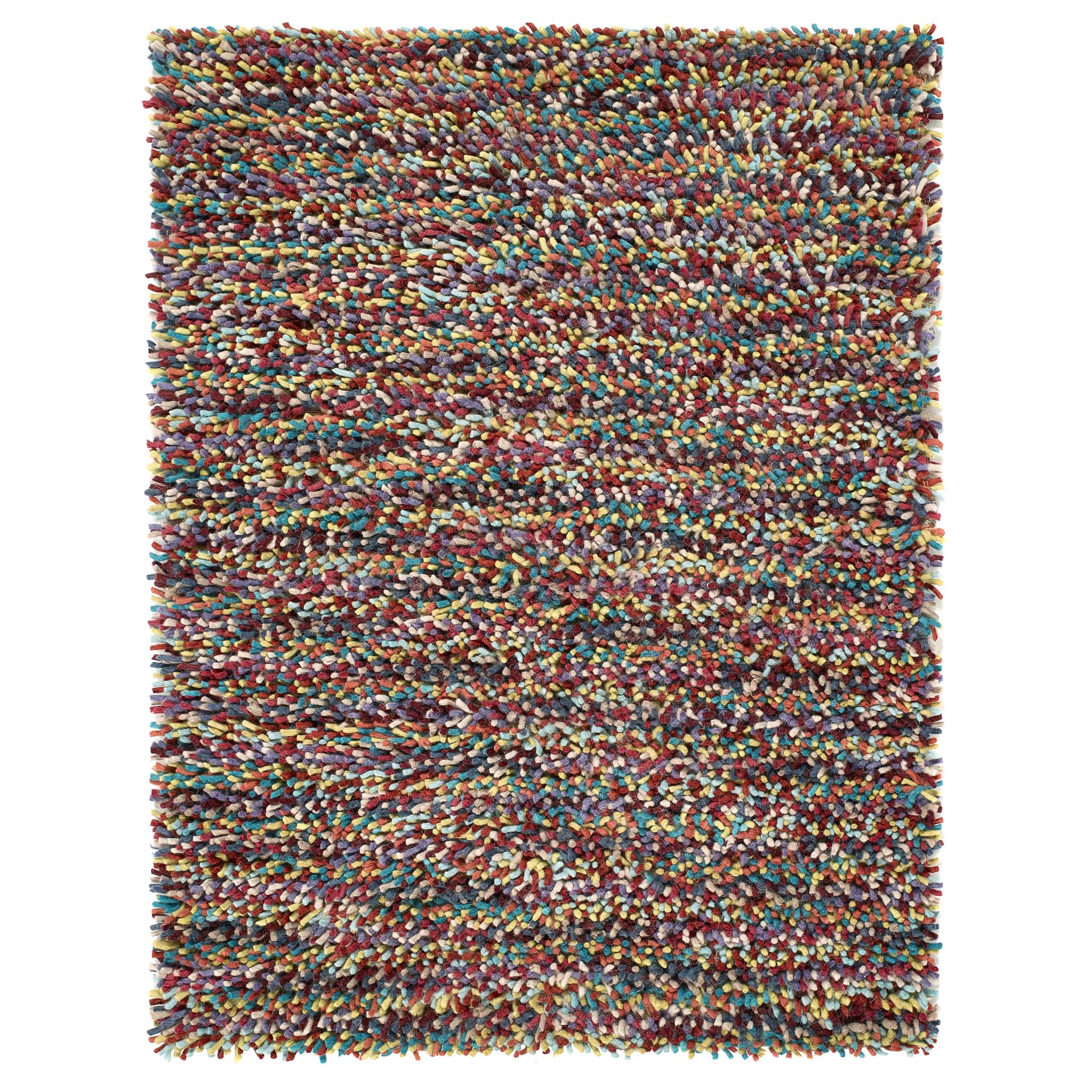 Rocks Shaggy Wool Rug Multi