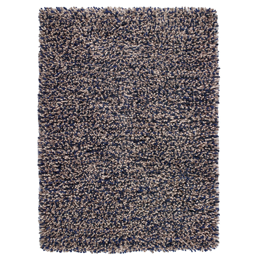 Rocks Shaggy Wool Rug Navy