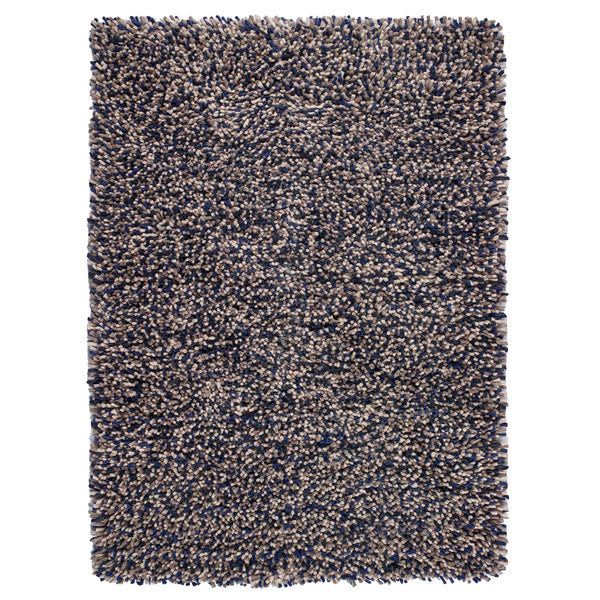 Rocks Shaggy Wool Rug Navy