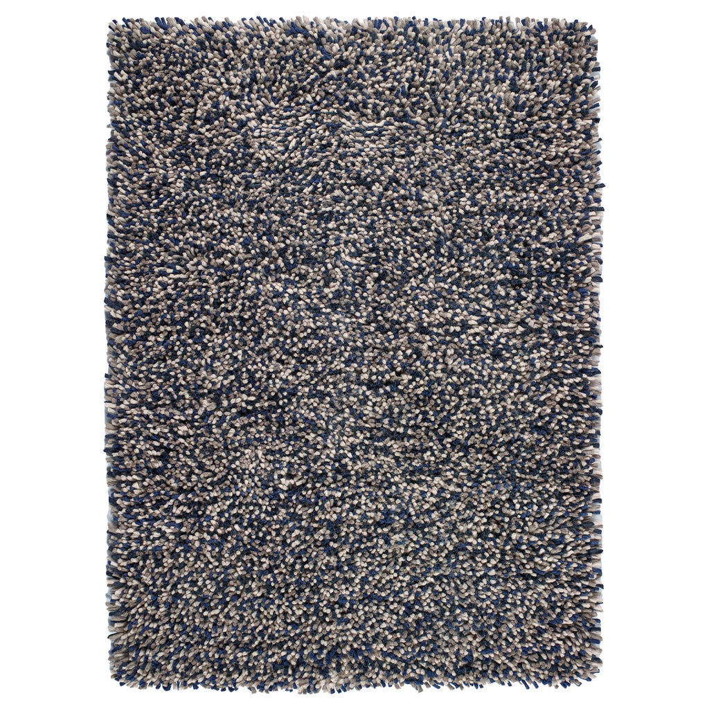Rocks Shaggy Wool Rug Navy