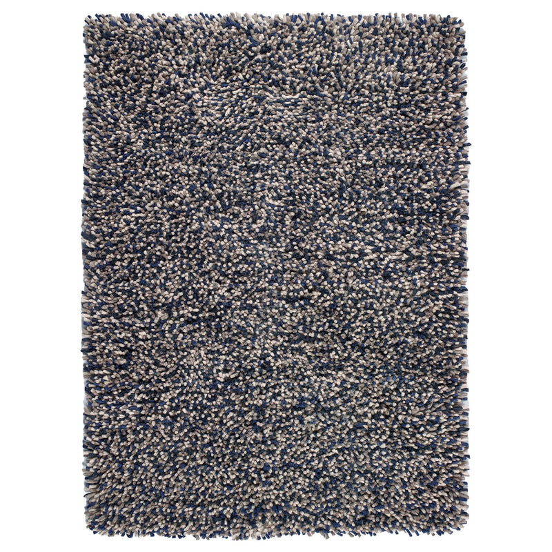 Rocks Shaggy Navy Rug - a 100% wool dark blue rug featuring a shaggy fleck pattern.