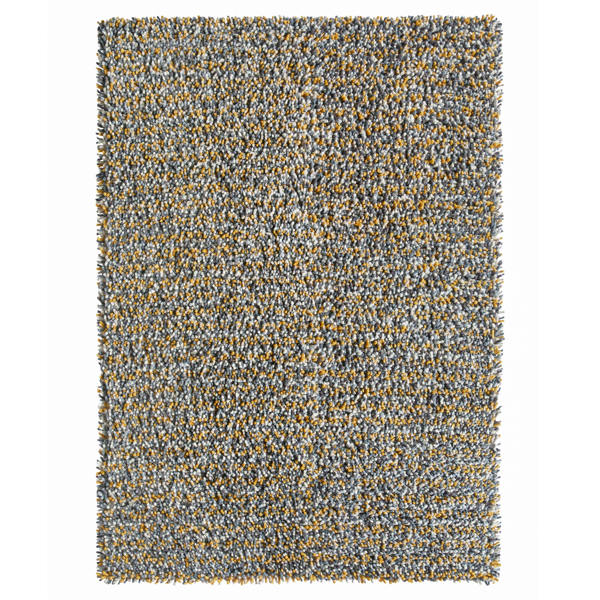 Rocks Shaggy Wool Rug Ochre