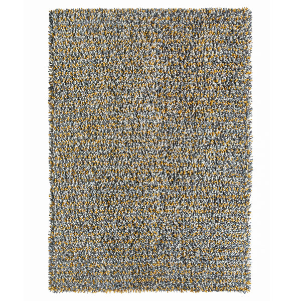 Rocks Shaggy Wool Rug Ochre