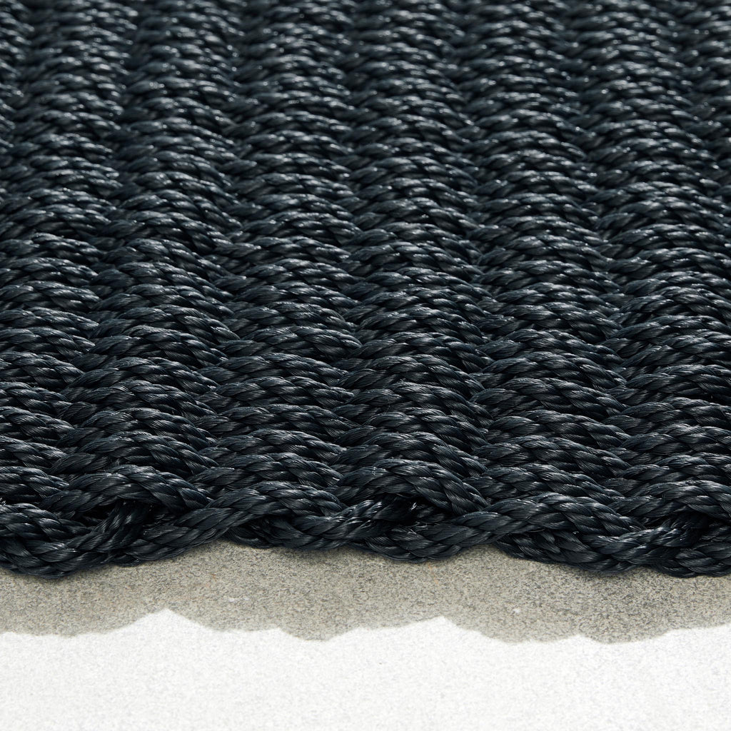Plastic Container Rope Mat Outdoor Rope Black Doormat | Hard-Wearing Doormat | Hug Rug