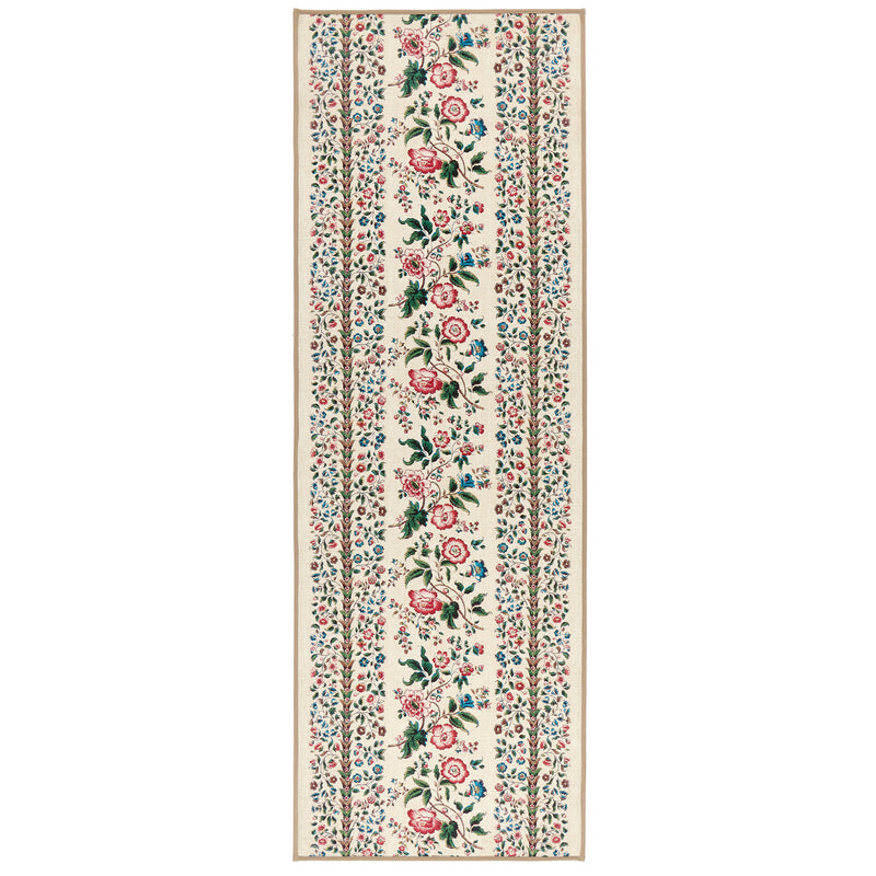 Rose Pergola Chintz Eco-Washable Runner with a floral design. 