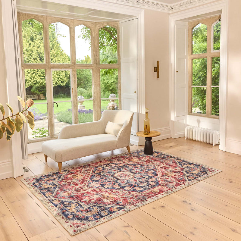  Royal Heritage Washable Rug made from 100% recycled materials, featuring a vintage inspired motif.