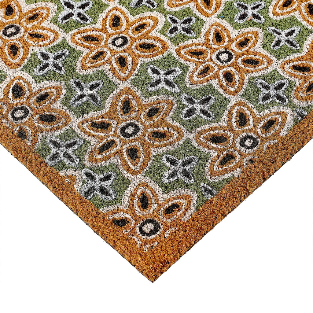 Sage Green Woodblock Coir Doormat 4
