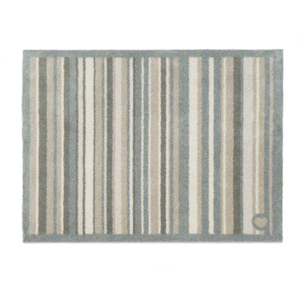 Sage Green Stripe Washable Doormat 1