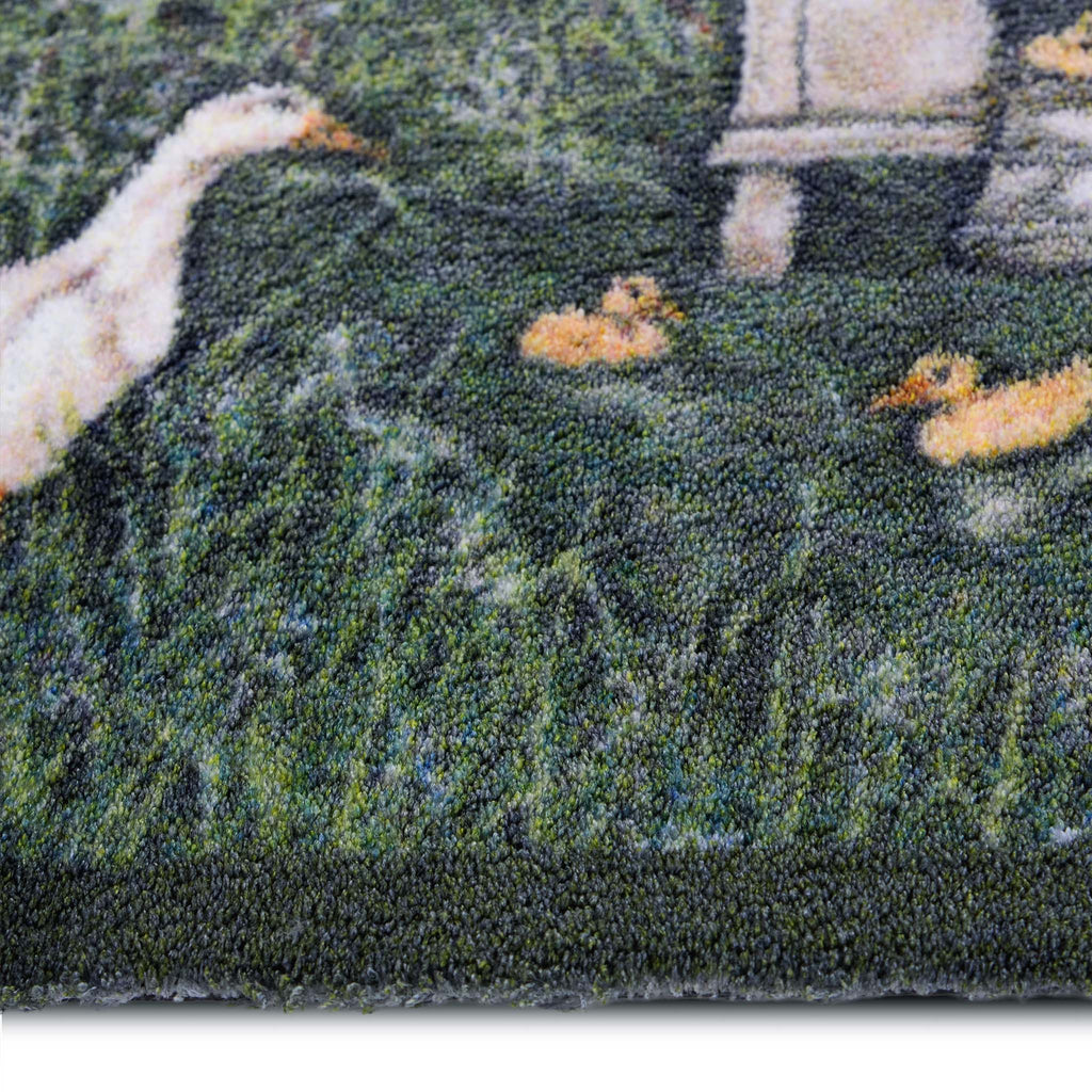 Duck House Washable Doormat- made from eco-friendly materials featuring a duck house. 