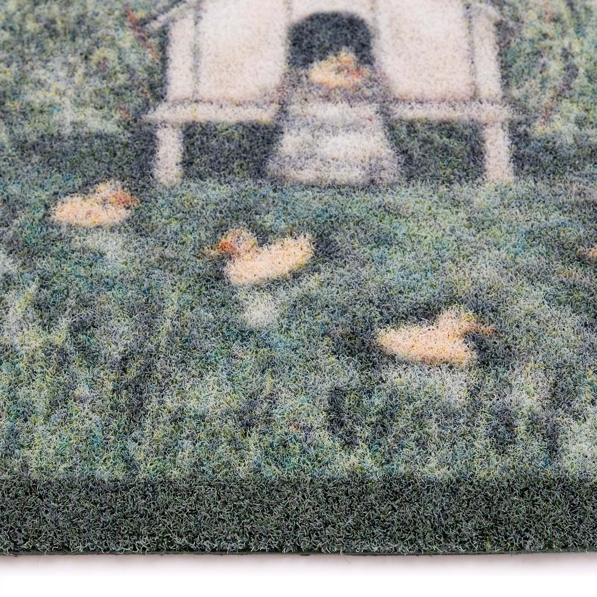 Duck House Outdoor Doormat- made from recycled materials featuring a duck house. 