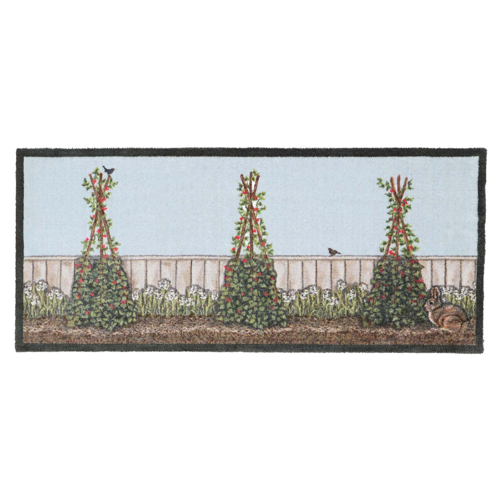 Vegetable Patch Washable Runner- made from eco-friendly materials featuring a vegetable patch.