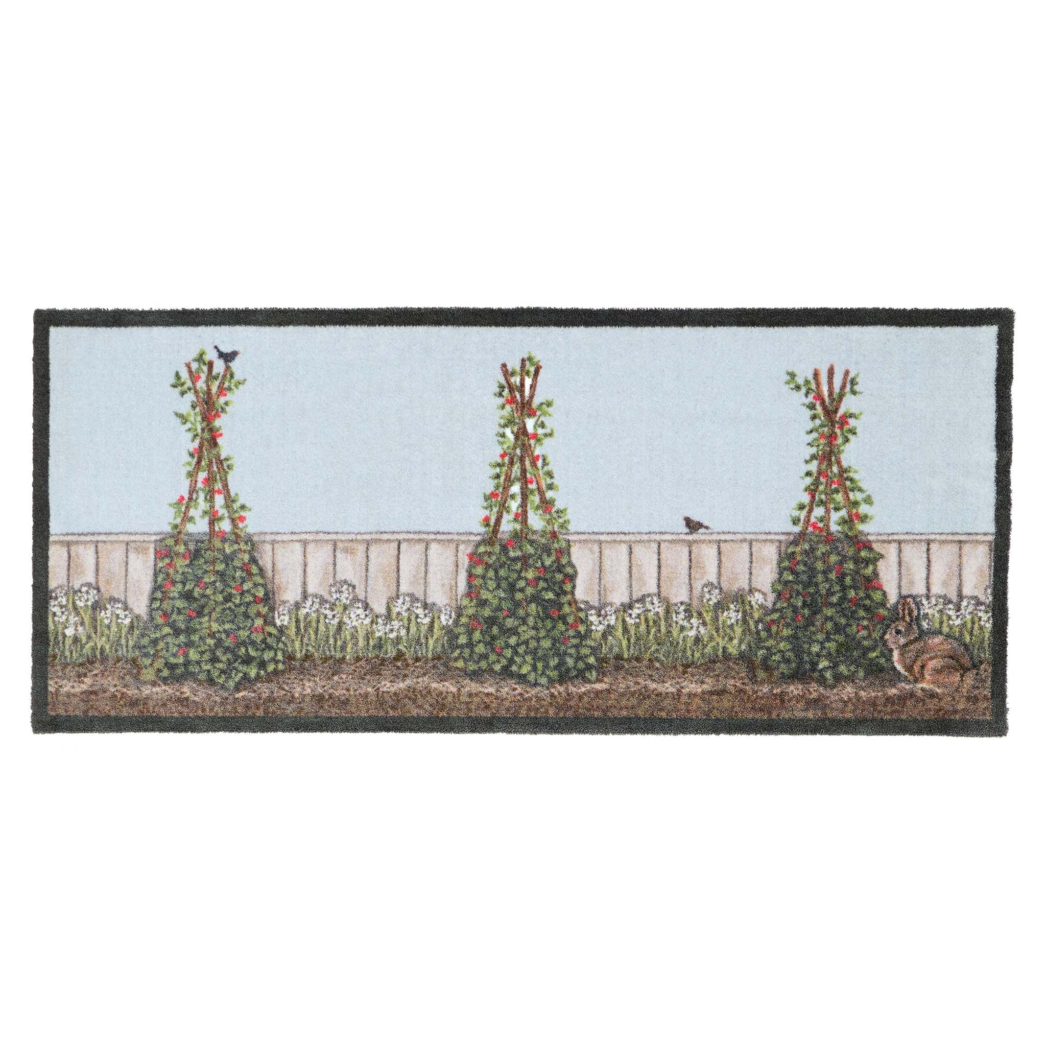 Vegetable Patch Washable Runner- made from eco-friendly materials featuring a vegetable patch.