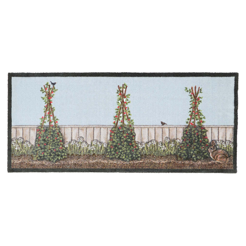 Vegetable Patch Washable Runner- made from eco-friendly materials featuring a vegetable patch.