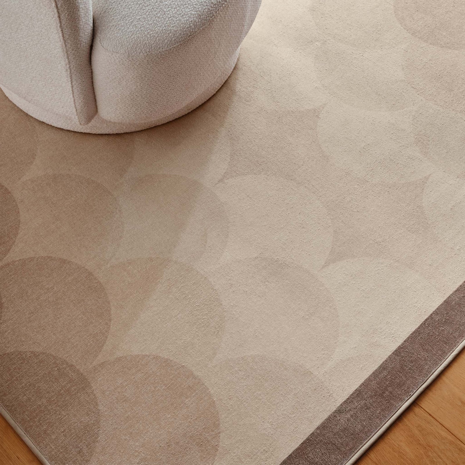 Scalloped Ombre Natural Eco-Washable Rug- a 100% recycled material rug featuring a scalloped design.