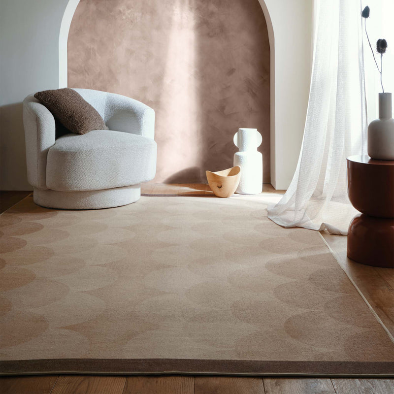 Scalloped Ombre Natural Eco-Washable Rug- a 100% recycled material rug featuring a scalloped design.