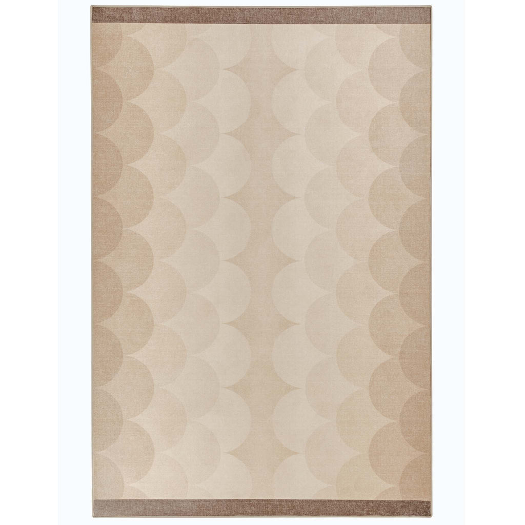 Scalloped Ombre Natural Eco-Washable Rug- a 100% recycled material rug featuring a scalloped design.