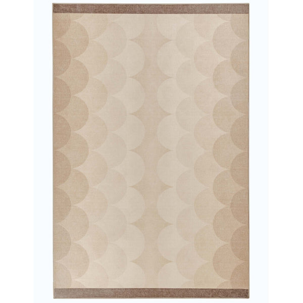 Scalloped Ombre Natural Eco-Washable Rug- a 100% recycled material rug featuring a scalloped design.