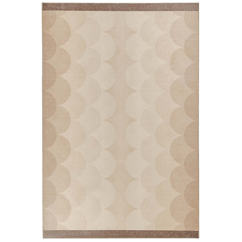 Scallop Ombre Natural Eco-Washable Rug - a 100% recycled material rug featuring a geometric pattern.