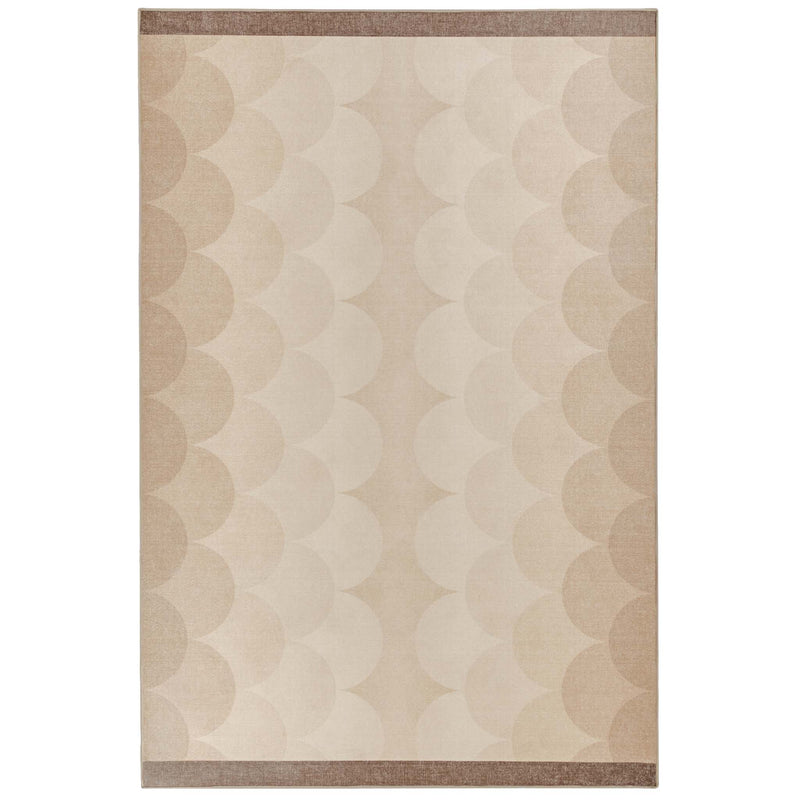 Scallop Ombre Natural Eco-Washable Rug - a 100% recycled material rug featuring a geometric pattern.