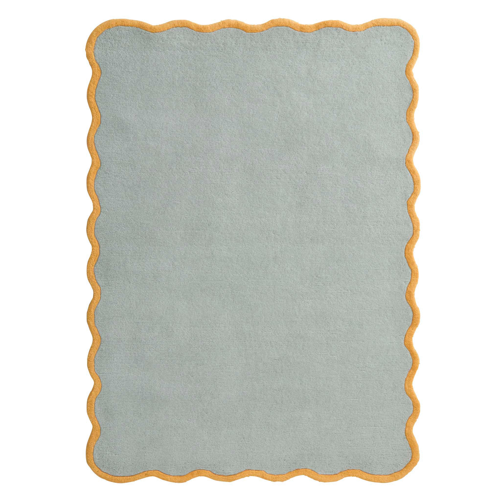 Scalloped Elsie Rug Duck Egg/Ochre