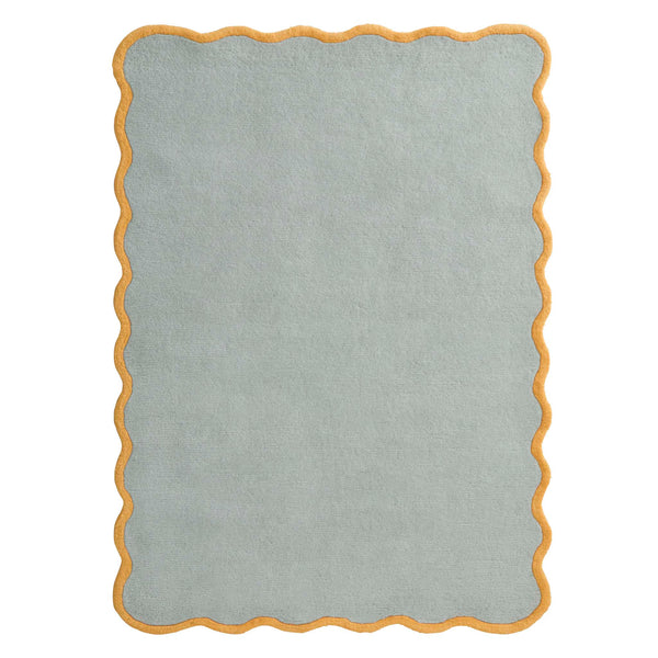 Scalloped Elsie Rug Duck Egg/Ochre
