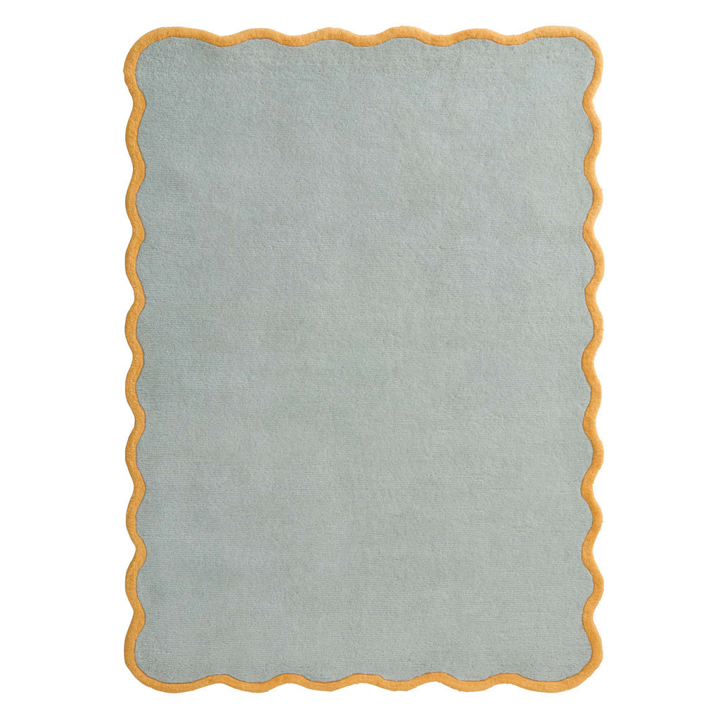 Scalloped Elsie Rug Duck Egg/Ochre
