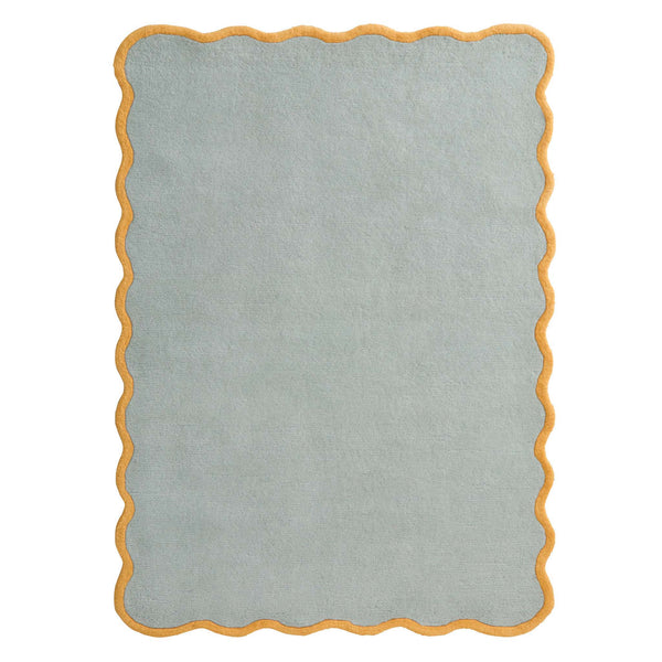 Scalloped Elsie Rug Duck Egg/Ochre