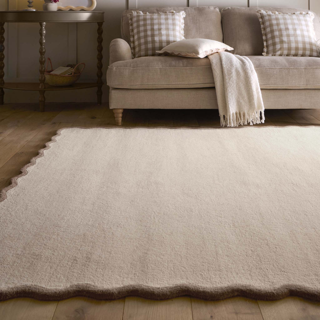 Scalloped Elsie Rug Natural/Brown