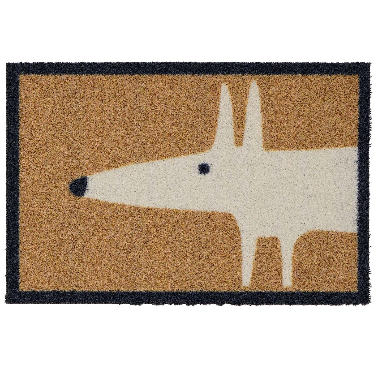 Scion Mr Fox Natural Outdoor Doormat with a white fox design.