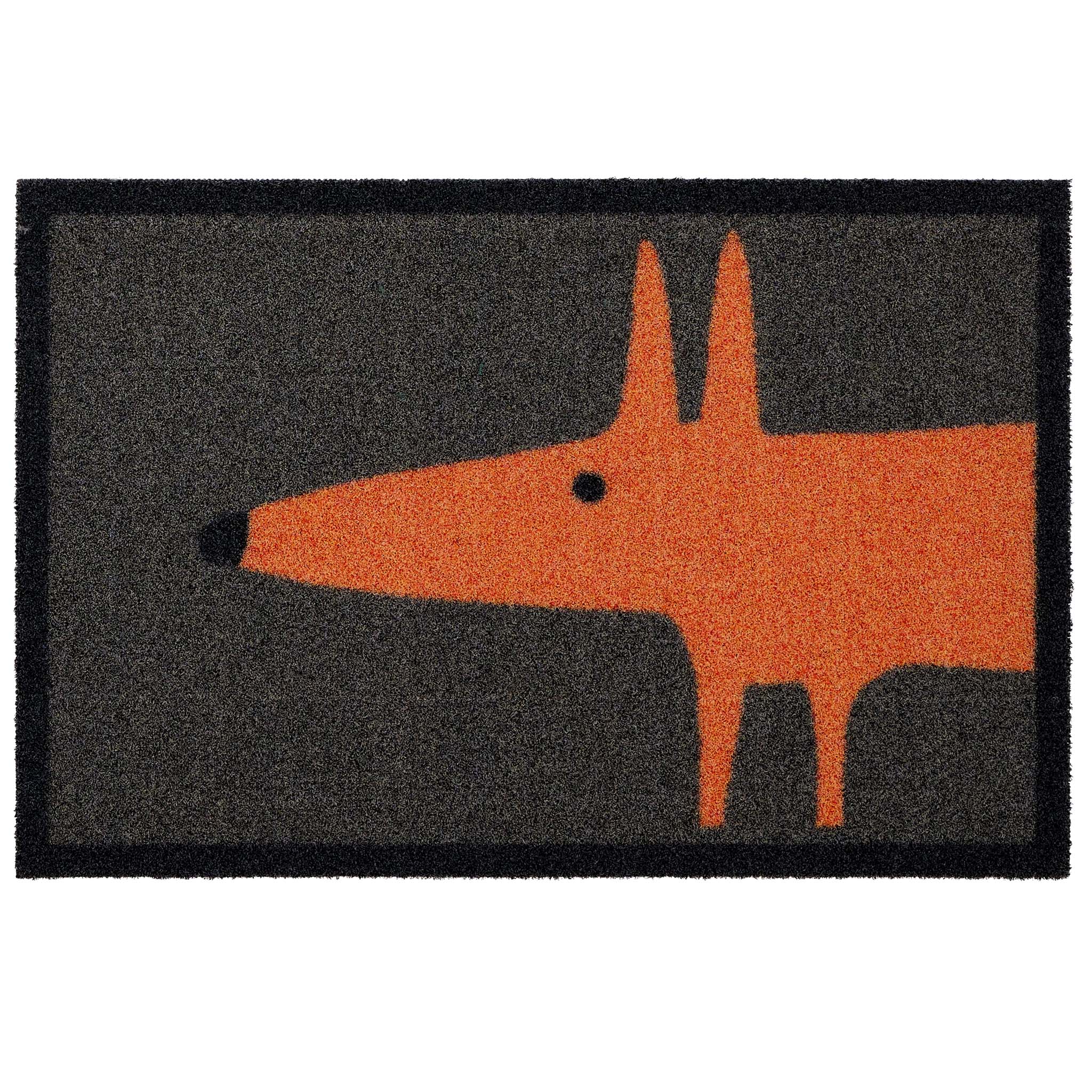 Scion Mr Fox Orange Grey Outdoor Doormat with a orange fox design. 