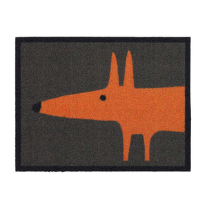 Mr Fox Orange Outdoor Doormat. Made from ECONYL regenerated yarn featuring an orange fox.
