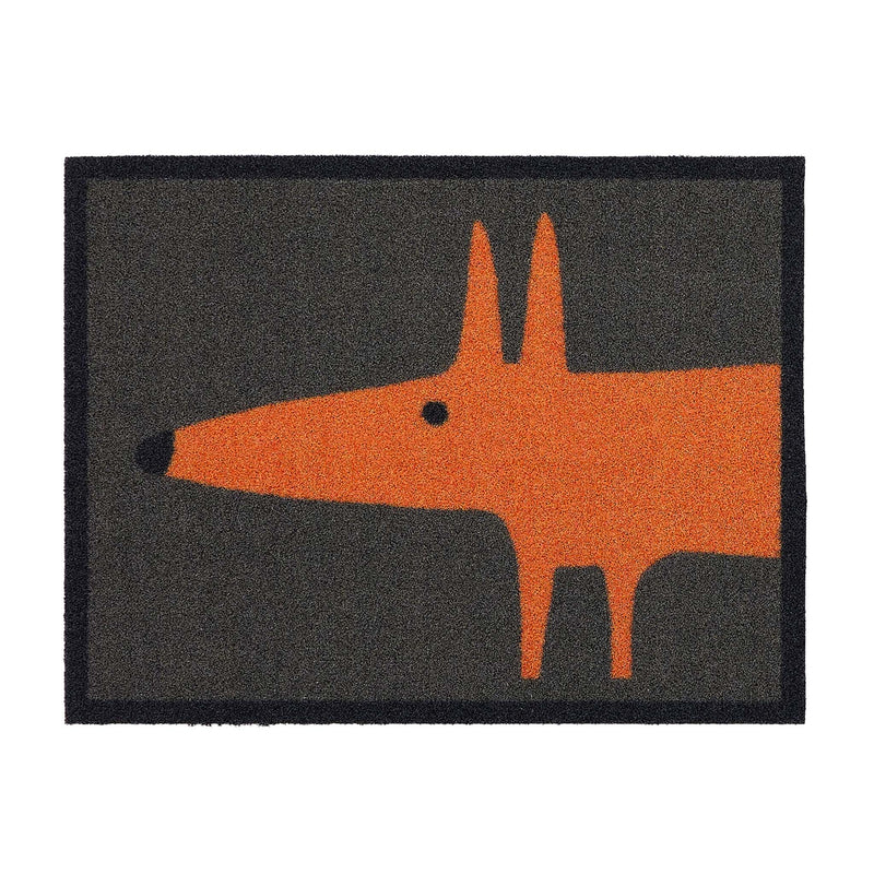 Mr Fox Orange Outdoor Doormat. Made from ECONYL regenerated yarn featuring an orange fox.