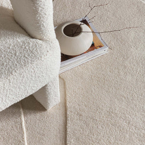 Sculptured Wool Rug Formartion Cream. 100% wool rug with a carved geometric design.