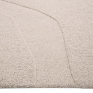 Sculptured Wool Rug Formartion Cream. 100% wool rug with a carved geometric design.