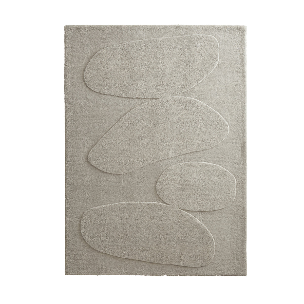 Sculptured Wool Pebble Oatmeal Rug | Pattern Wool Cut Pile Rug | Hug Rug