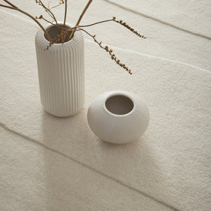 Sculptured Rug- 100% wool cut pile rug in Cream with a sculptured pattern. 