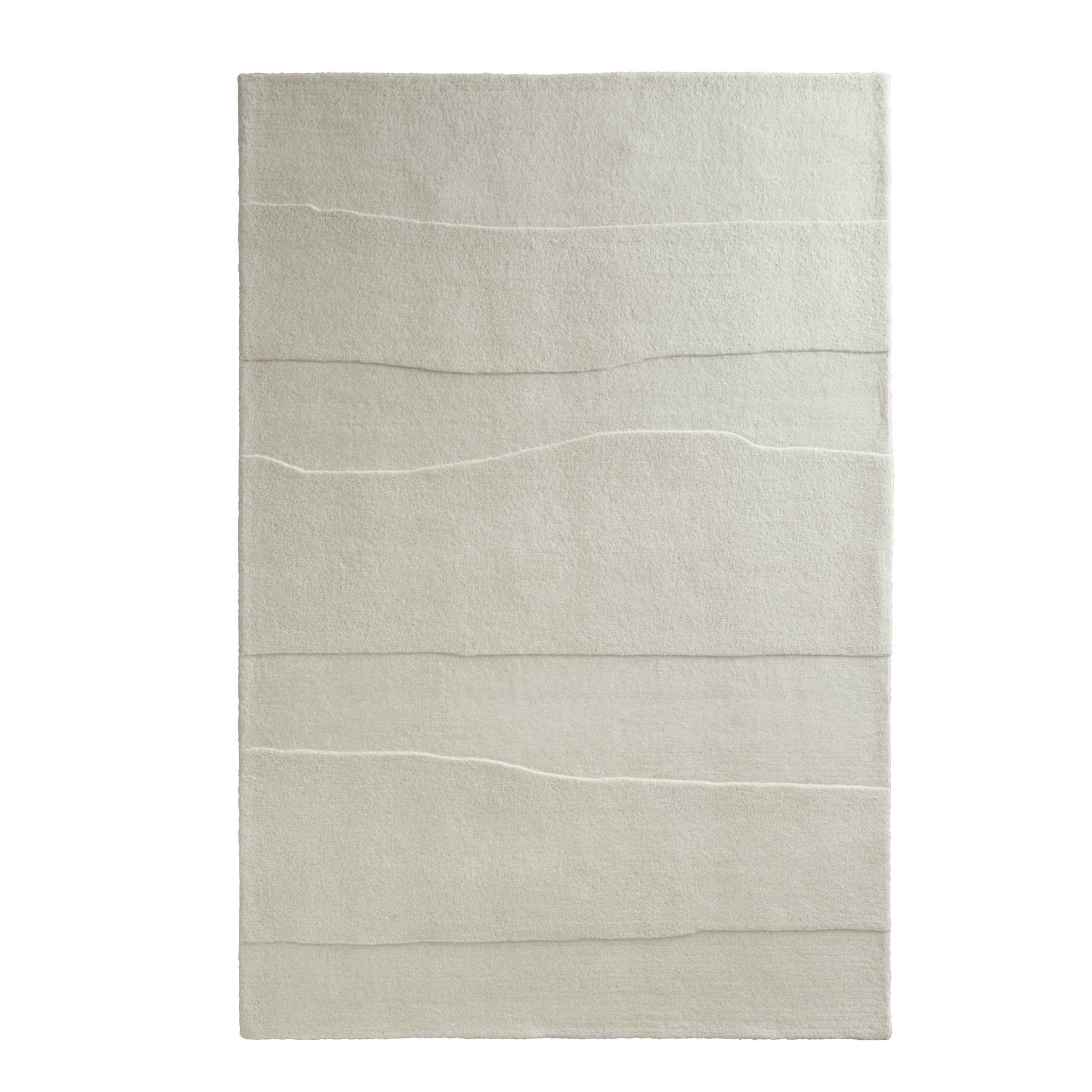 Sculptured Rug- 100% wool cut pile rug in Cream with a sculptured pattern. 