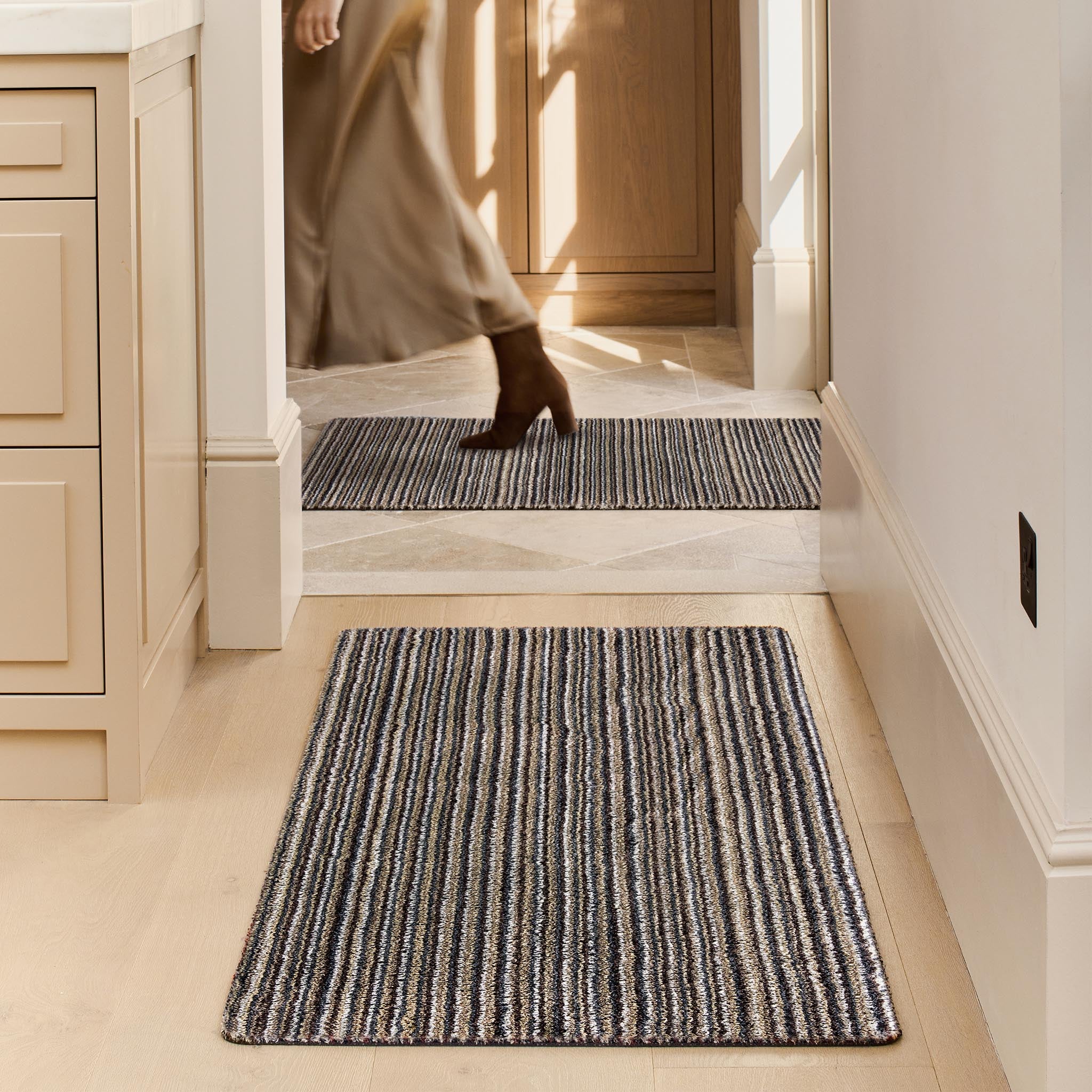 Select New England Stripe Runner- a 100% recycled material runner featuring a subtle striped pattern.