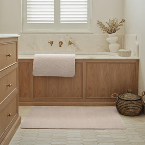 Sense Beige Bath mat- a bathmat made from recycled materials in a solid beige colour.