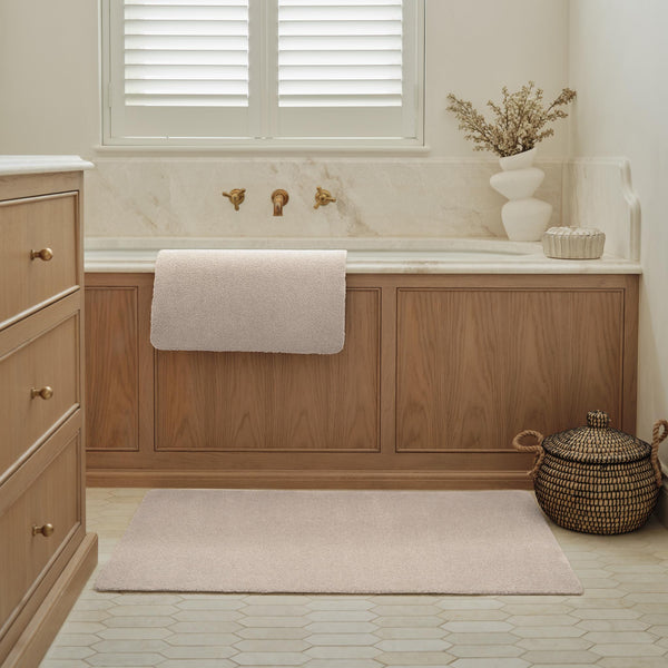 Sense Beige Bath mat- a bathmat made from recycled materials in a solid beige colour.