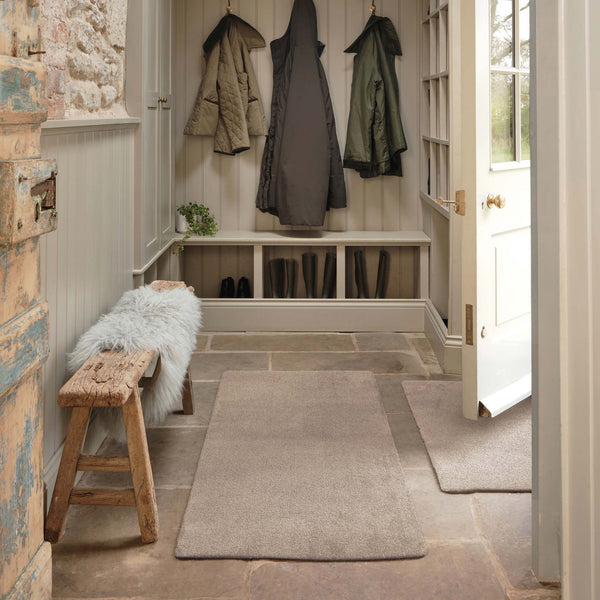 Sense Beige Runner made from 100% recycled content, fully machine washable.