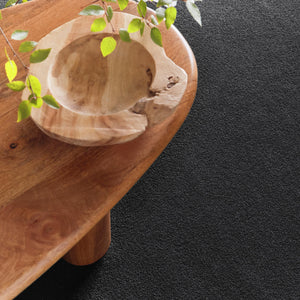 Sense Charcoal Washable Runner- a 100% recycled polyester runner in a solid dark grey. 