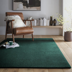 Sense Washable Rug in Forest Green- a 100% recycled polyester rug. 
