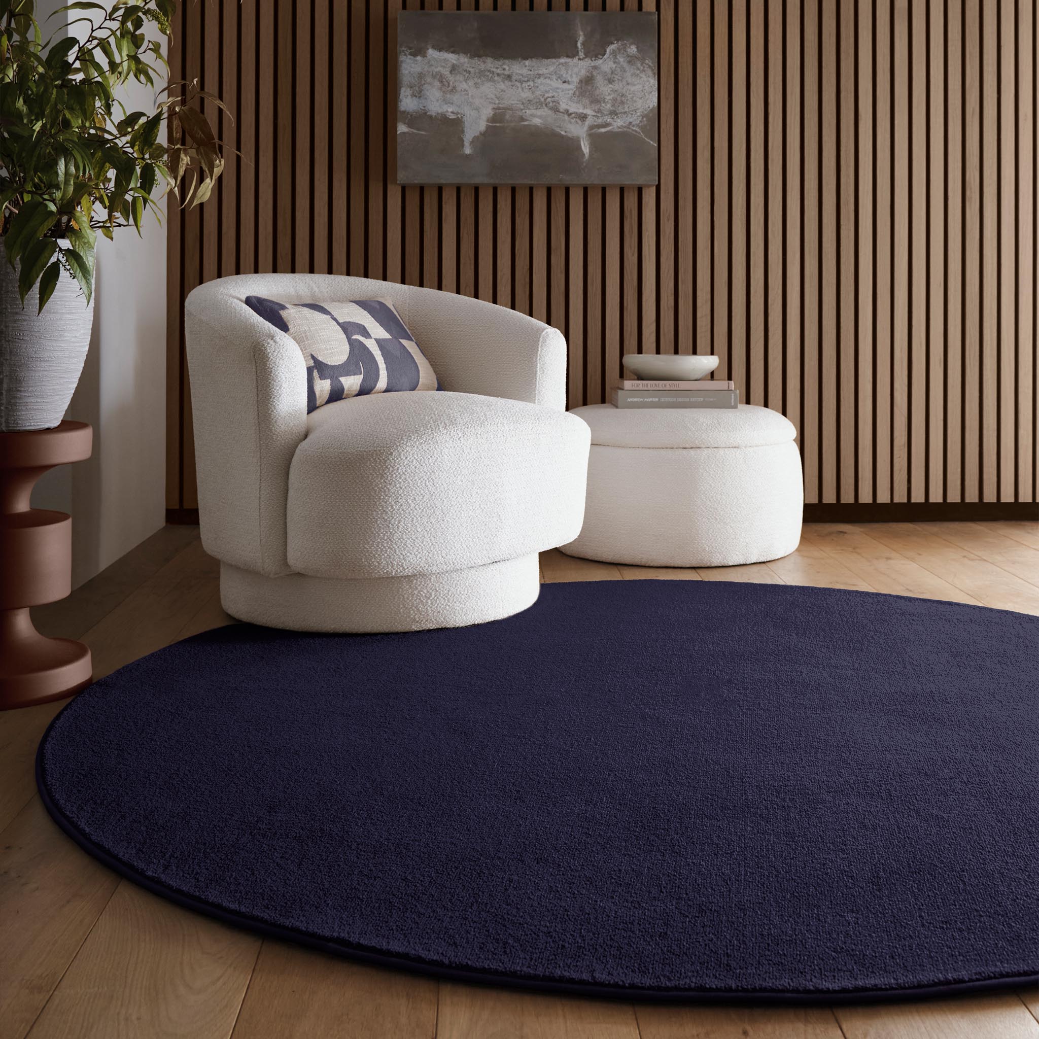 Sense Washable Rug in French Navy Blue- a 100% recycled polyester rug.