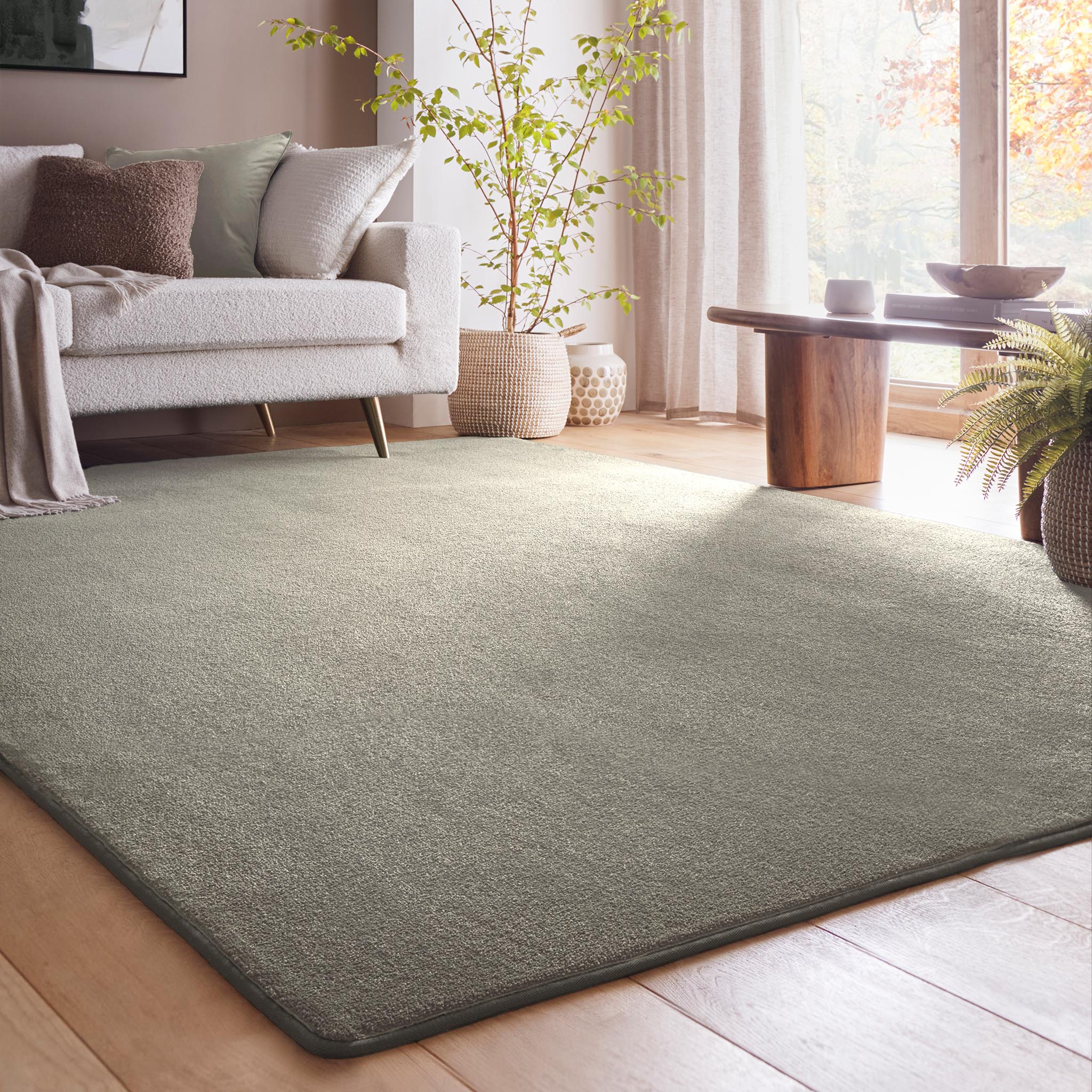 Sense Ghost Grey Washable Rug- a 100% recycled polyester rug in grey.