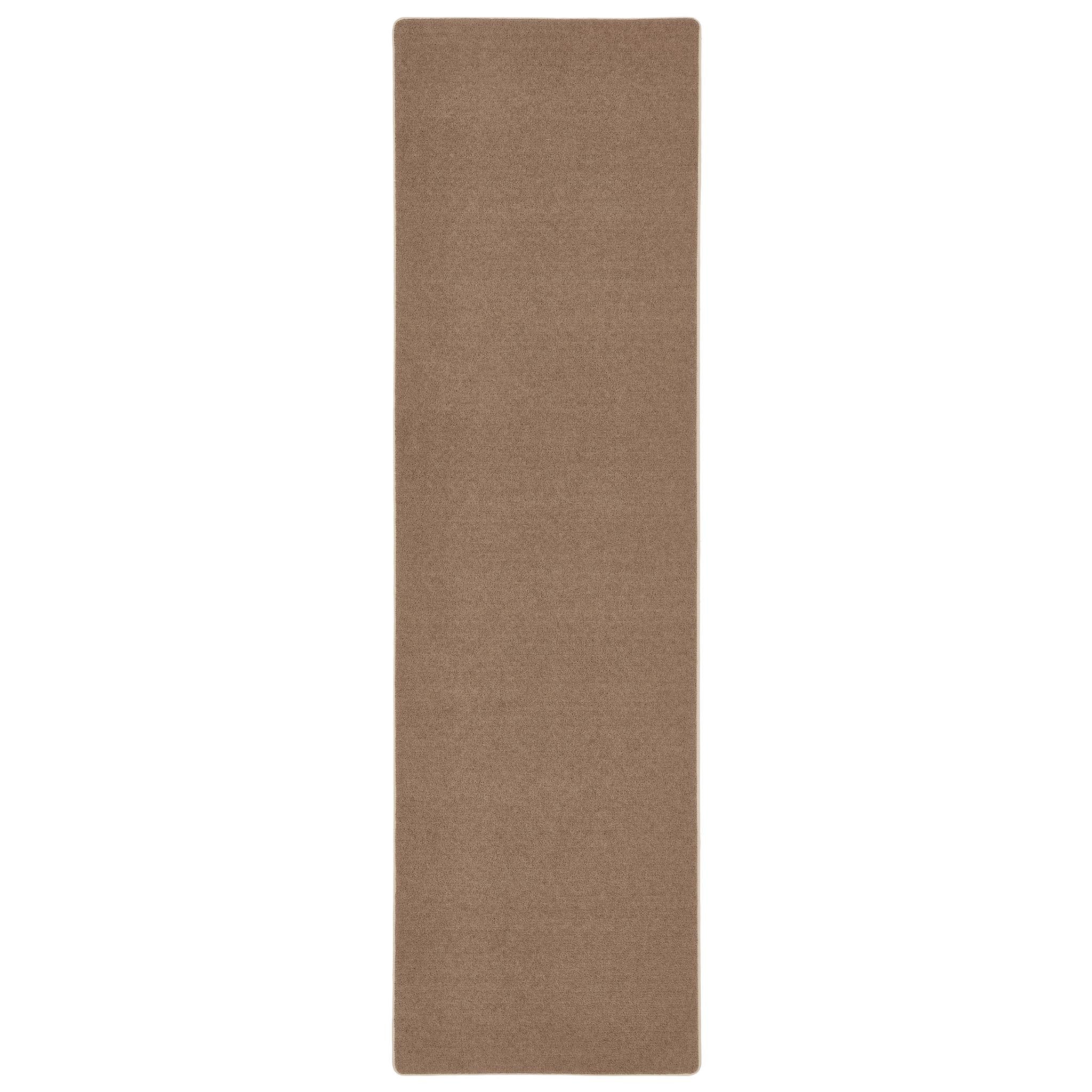 Sense Stone Washable Rug Runner- a 100% recycled polyester rug runner in a light brown.