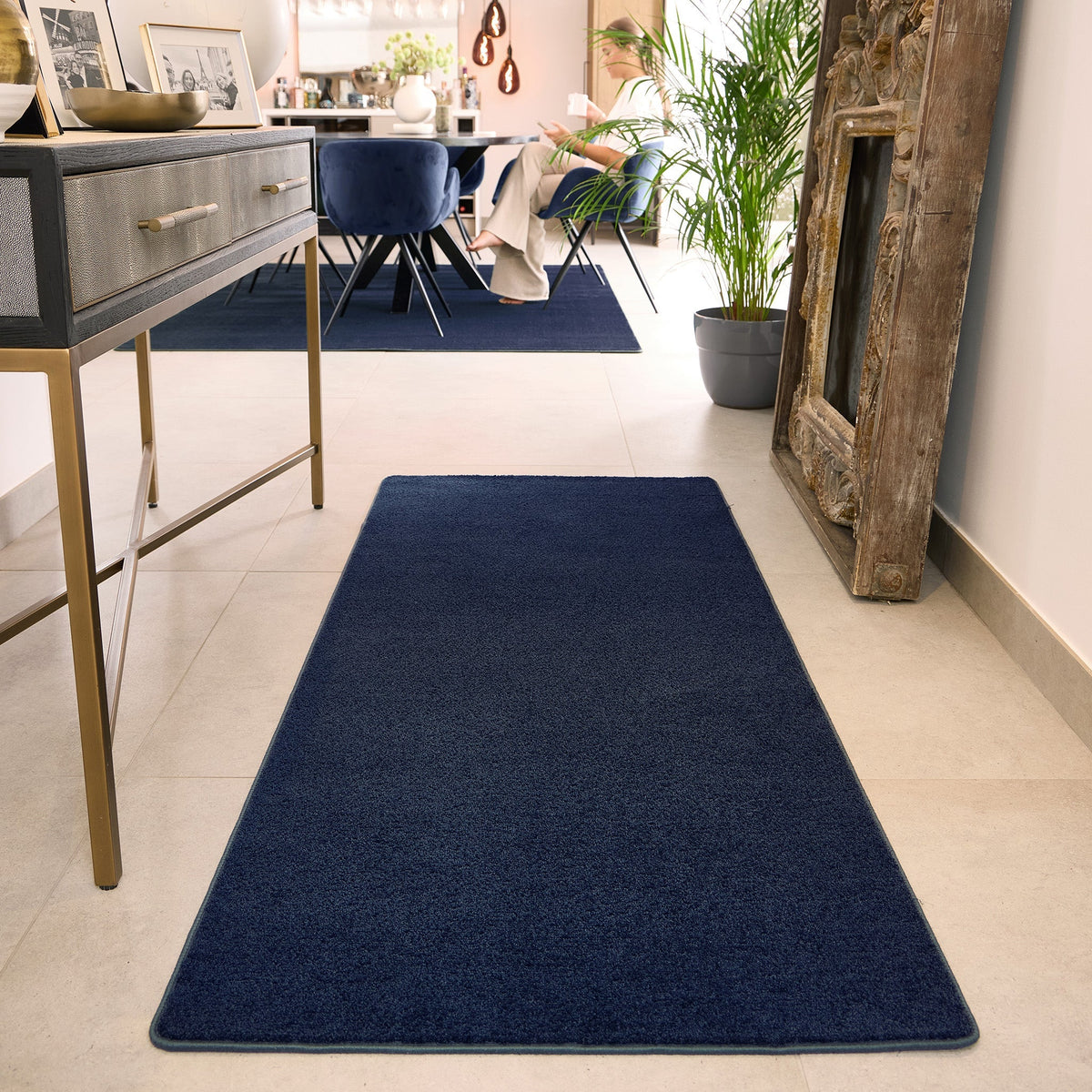 Sense Blue Rug Sense French Navy Washable Rug Runner - Hug Rug Sense - Hug Rug