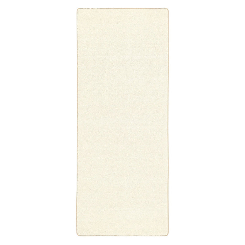 Pumice Stone Washable Runner- a 100% recycled PET plastic runner in a solid cream colour.