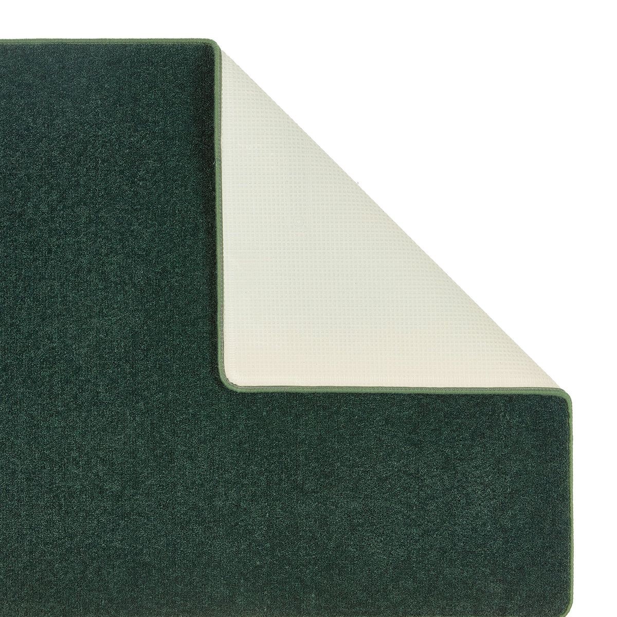 Sense Forest Green Rug made from 100% recycled content, fully machine washable.